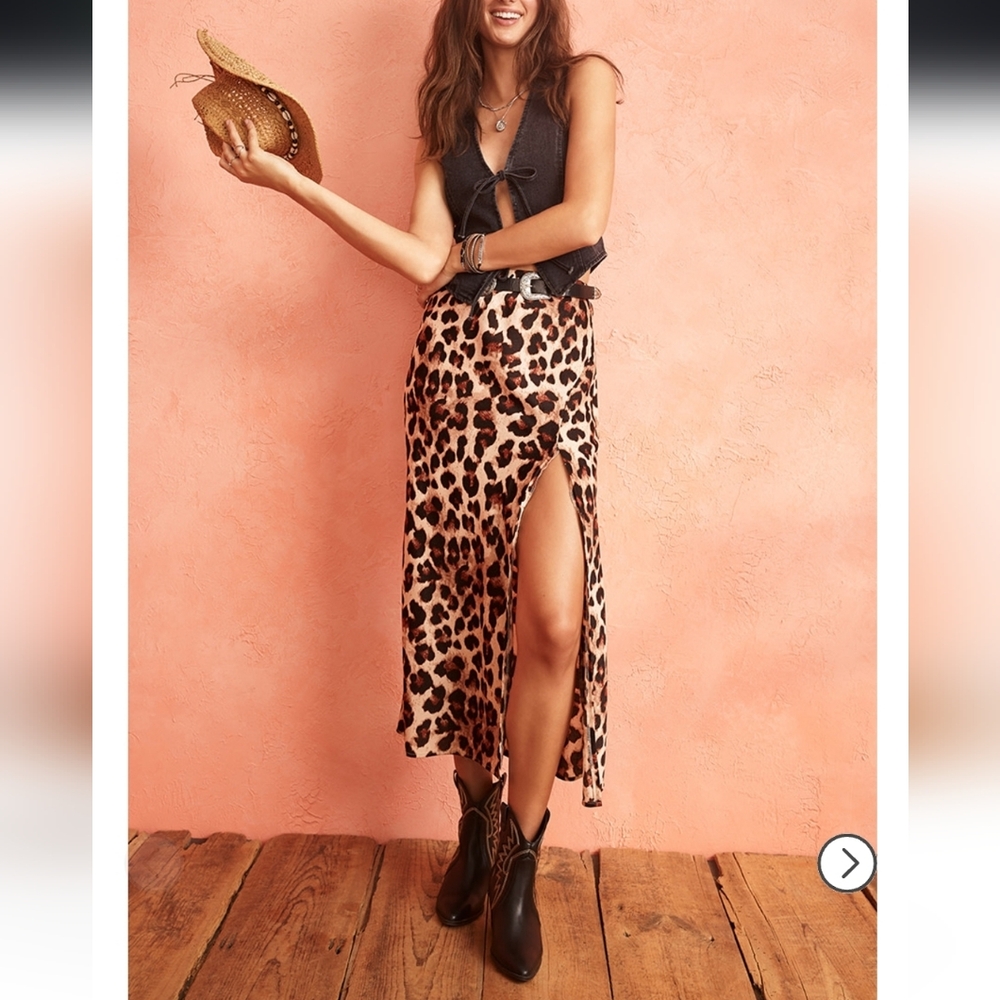 Francesca's Collections Leopard Print Maxi Skirt